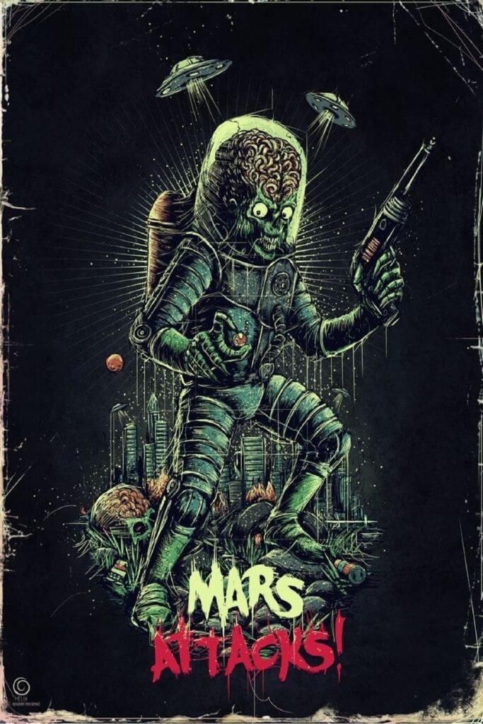 Wall posters Mars Attacks movie posters Cool Artwork Home Decor Posters Gift Ideas Room Wall Decoration Canvas prints