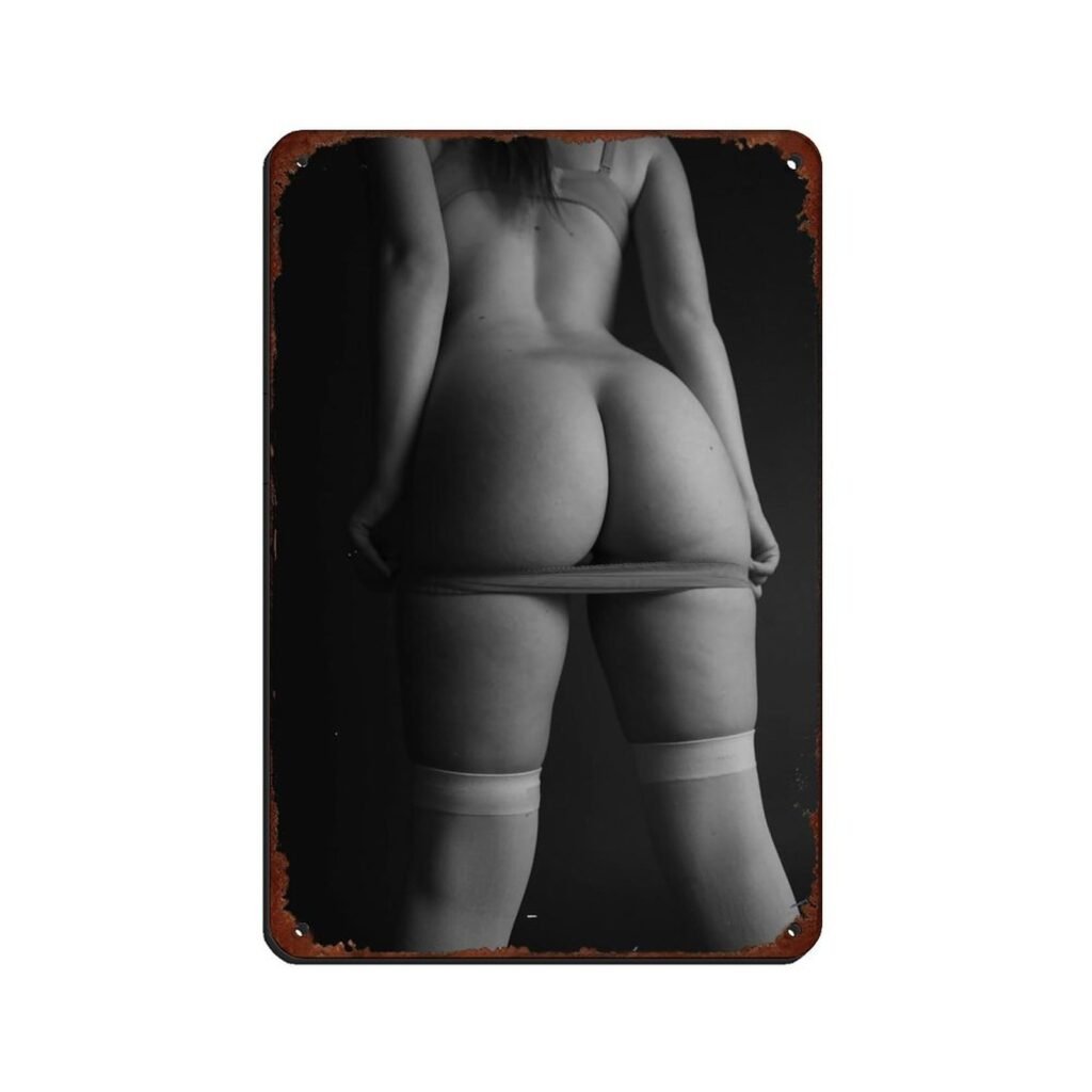 Vintage Metal Sign - Sexy Poster Nice Ass Pin up Girl Tin Signs Hot Woman Nude Posters Funny Bathroom Wall Decor Home Bar Restroom Garage Man Cave